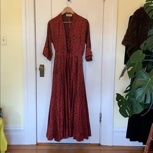Red Vintage Dress with Full Skirt
